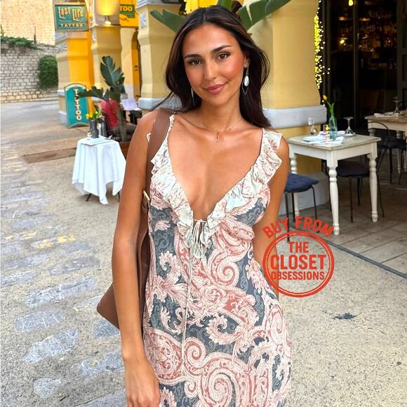 RARE!!! ZARA BLOGGER FAVE!!! Printed Dress with Ruffle Trims NWT - Picture 3 of 16